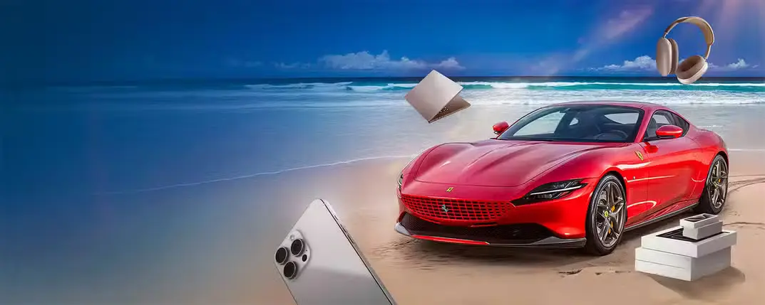 Получи шанс выиграть Ferrari Roma, 55 устройств от Apple и множество бесплатных вращений в акции 1win Lucky Drive!